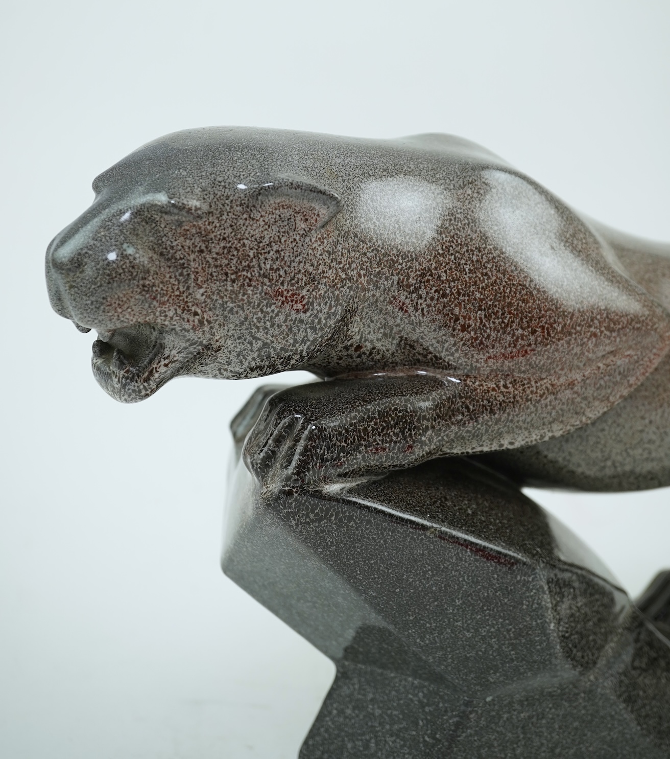David D'Yerna (French, 20th century) for Malakoff: An Art Deco ceramic model of a prowling panther